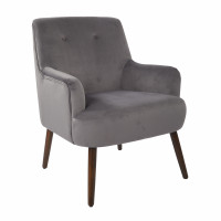 OSP Home Furnishings CHA51-V37 Chatou Chair in Charcoal Fabric with Cordovan Legs
